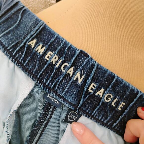 AMERICAN EAGLE HIGH WAISTED WIDE LEG PANTS Size 6 PULL PN PANTS JEANS STRETCHY - Picture 13 of 14